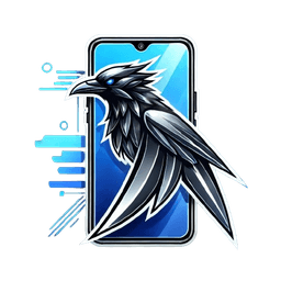 a phone with a raven on it